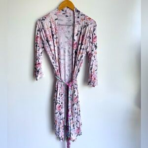 Posh Peanut Women Robe Pink Floral Medium Bamboo sleep soft peony mom sleepwear‎
